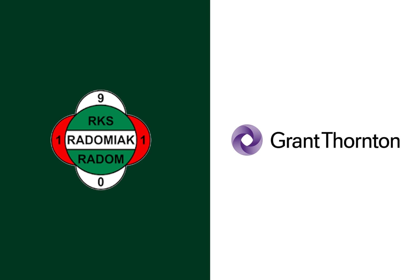 Logotyp Radomiaka i firmy Grant Thornton